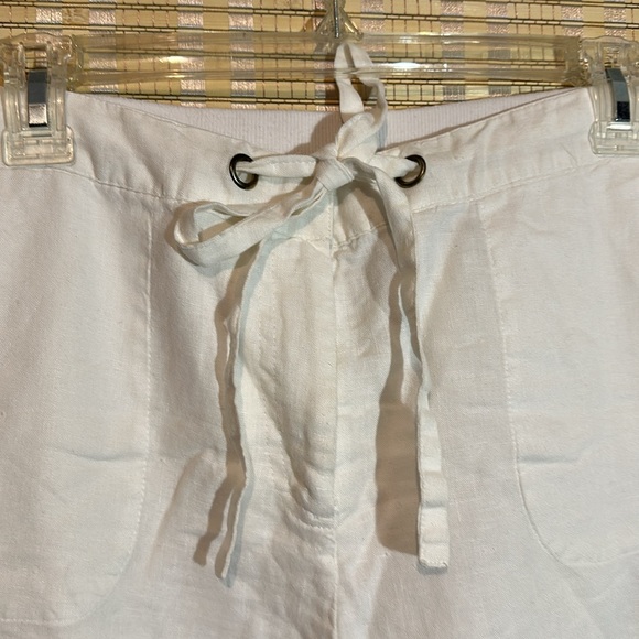 Charter Club Pant Shop Linen Cotton Drawstring Waistband Winter White Pants 8 - Picture 5 of 14